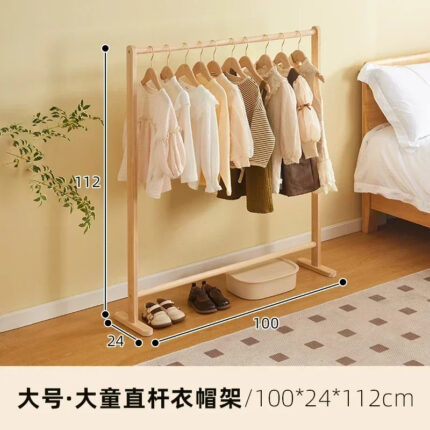 Wooden Clothes Rack for Kids - Foldable Clothing Stand