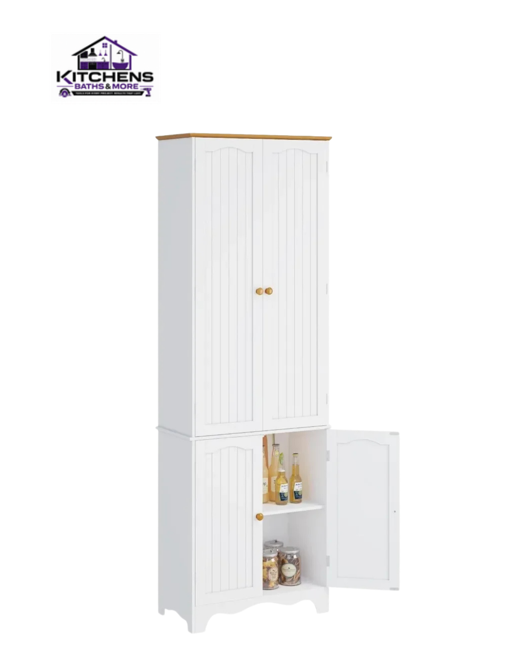 freestanding-kitchen-pantry-cabinet Freestanding 72-inch kitchen pantry cabinet with hidden storage