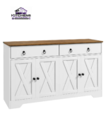 Buffet Cabinet with Adjustable Shelves barn doors 1
