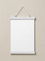 Elegant white magnetic poster hanger for artwork