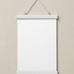 Elegant white magnetic poster hanger for artwork