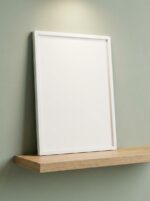 Crystal-clear acrylic white wood frame