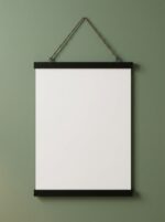 Black pine wood poster hanger for home décor