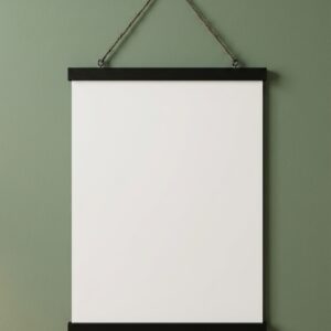 Black pine wood poster hanger for home décor