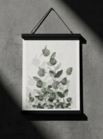 Minimalist black wooden hanger for posters and prints