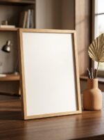 Natural white oak photo frame with easel stand
