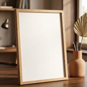 Natural white oak photo frame with easel stand